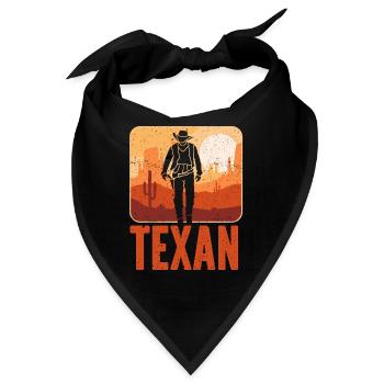 Texaner Stolz Texas Sprüche Texanisch - Bandana - Schwarz - Vorne