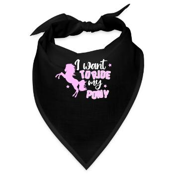 Ponyreiten Pferde Ponyhof Mädchen reiten - Bandana - Schwarz - Vorne