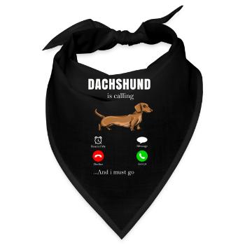 Dachshund Geschenk Dixie Wiener Doxie Dackel - Bandana - Schwarz - Vorne