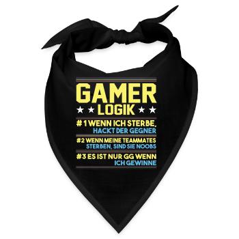 Gamer Logik Gaming Video Games Multiplayer Zocker - Bandana - Schwarz - Vorne