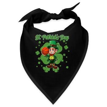 Leprechaun Basketball St. Patricks Tag - Bandana - Schwarz - Vorne