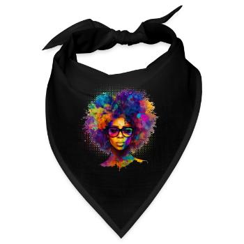 Afro Haare Afro Amerikanisch Afrikanische Frau - Bandana - Schwarz - Vorne