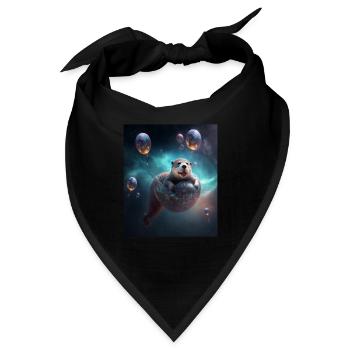 Funny Space Otters Space Otter With Planet - Bandana - Schwarz - Vorne