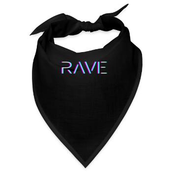 Techno Rave Festival Electro Musik Raver - Bandana - Schwarz - Vorne