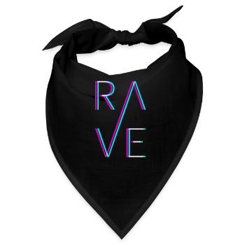 Techno Rave Festival Electro Musik Raver - Bandana - Schwarz - Vorne