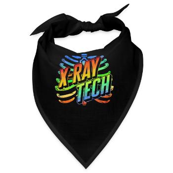 Radiologie-Shirt, X-ray Tech Skelett Rippen Tee, - Bandana - Schwarz - Vorne