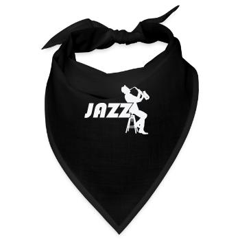 Jazz mit Saxophone auf einem Barhocker - Bandana - Schwarz - Vorne