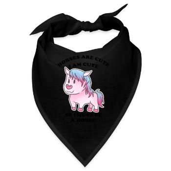 Pferde sind niedlich ich bin niedlich also bin ich - Bandana - Schwarz - Vorne