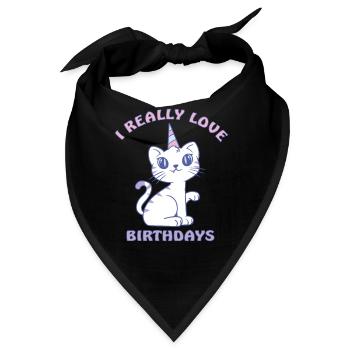 Katze hat Geburtstag Katzendame Katzenmama - Bandana - Schwarz - Vorne