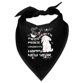 Neues Jahr - Happy New Year - Bandana - Schwarz - Vorne