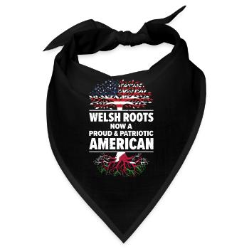 Geboren in Walisisch Wales Amerikanisch USA - Bandana - Schwarz - Vorne