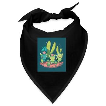 Mexican Cactus Plant Lover Cactus Axolotl Mexican - Bandana - Schwarz - Vorne