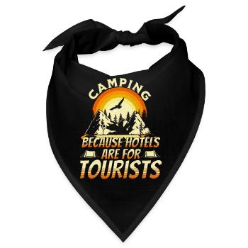 Camping, weil Hotels für Touristen sind - Bandana - Schwarz - Vorne