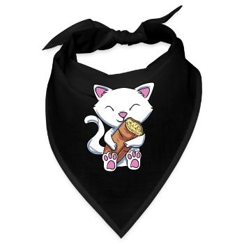 Knoblauch Knoblauchbrot Geschenk - Bandana - Schwarz - Vorne