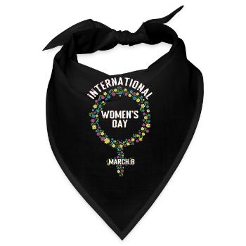 Mädchensymbol 8. März Internationaler Frauentag - Bandana - Schwarz - Vorne