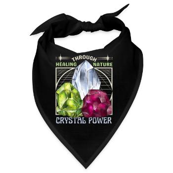 Heilende Kristalle, Esoterisch, Crystal-Power - Bandana - Schwarz - Vorne