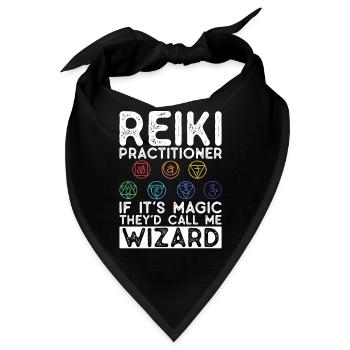 Reiki Praktiker Für Ganzheitliches Reiki Chakra - Bandana - Schwarz - Vorne