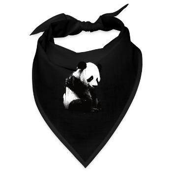 Panda-bär-schablone - Bandana - Schwarz - Vorne