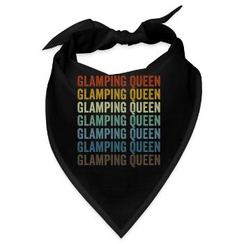 Glamping Queen Weiblich Glamper Glamping Queen - Bandana - Schwarz - Vorne