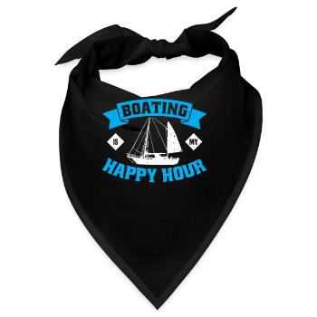 Bootfahren Ist Meine Happy Hour - Bandana - Schwarz - Vorne
