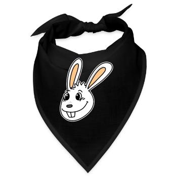Hase Kopf Tierkopf - Bandana - Schwarz - Vorne