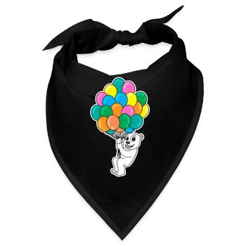 Bär Kinder Motiv Luftballon Luftballons - Bandana - Schwarz - Vorne