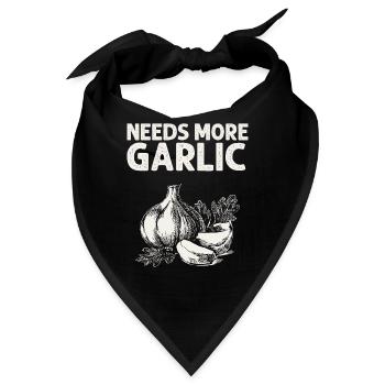 Knoblauch Knoblauchbrot Essen Geschenk - Bandana - Schwarz - Vorne