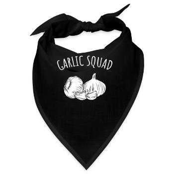 Knoblauch Knoblauchbrot Essen Geschenk - Bandana - Schwarz - Vorne