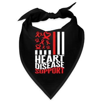 Herzchirurgie Shirt, Herzkrankheit Stütz-Tee, - Bandana - Schwarz - Vorne