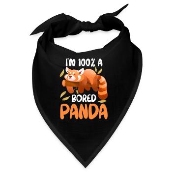 Roter Panda Gelangweilt Niedliches Tier Faulenzer - Bandana - Schwarz - Vorne