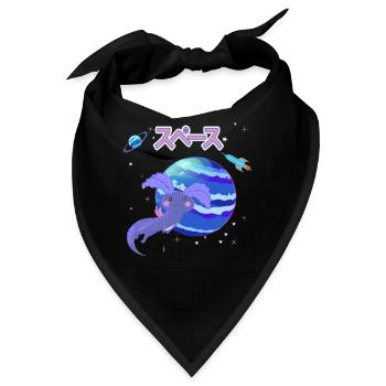 Weltall Axolotl - Bandana - Schwarz - Vorne
