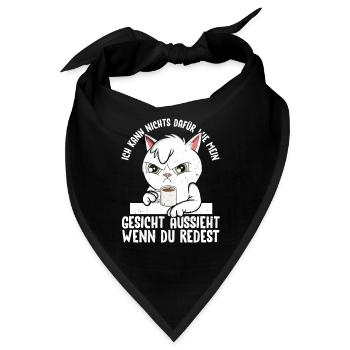 Kann nichts dafür wie mein Gesicht aussieht - Bandana - Schwarz - Vorne