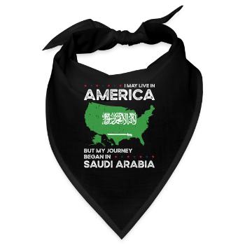 Geborener Saudi-Araber Saudi-Arabien Amerikaner - Bandana - Schwarz - Vorne