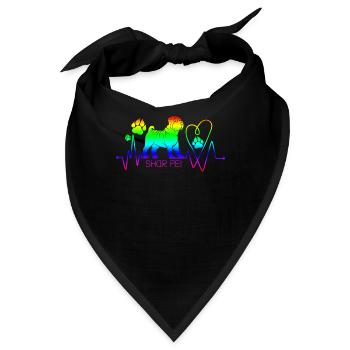 Chinese Shar Pei - Bandana - Schwarz - Vorne