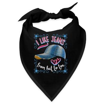 Jeans, Jeanshut, lustiger Spruch, Pun - Bandana - Schwarz - Vorne