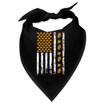 American Fall Season Flagge Herbst Vibes Holiday - Bandana - Schwarz - Vorne