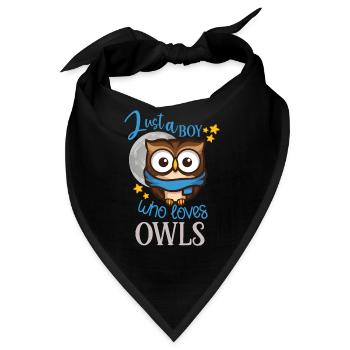 Owl Cute Owl Owl Lover just a Boy who loves owls - Bandana - Schwarz - Vorne