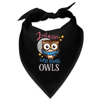 Owl Cute Owl Owl Lover just a Boy who loves owls - Bandana - Schwarz - Vorne