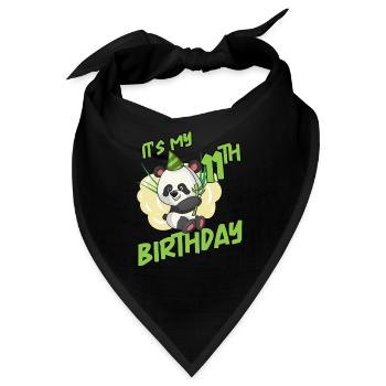 Es ist mein 11. Geburtstag Panda - Bandana - Schwarz - Vorne