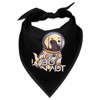 LabbiNaut Labrador Astronauten Hundepapa - Bandana - Schwarz - Vorne