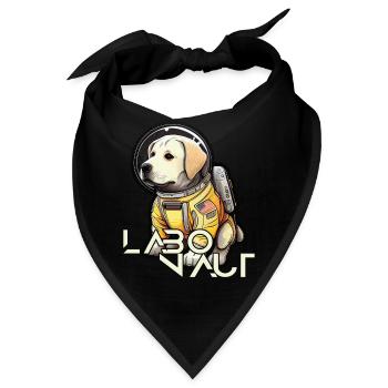 LabbiNaut Labrador Astronauten Hundepapa - Bandana - Schwarz - Vorne