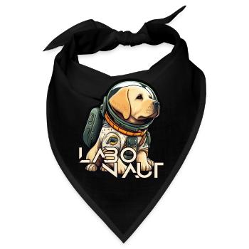 LabbiNaut Labrador Astronauten Hundepapa - Bandana - Schwarz - Vorne