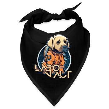 LabbiNaut Labrador Astronauten Hundepapa - Bandana - Schwarz - Vorne