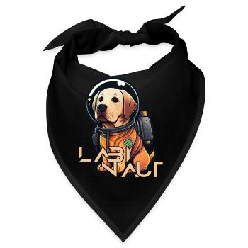 LabbiNaut Labrador Astronauten Hundepapa - Bandana - Schwarz - Vorne