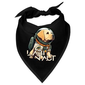 LabbiNaut Labrador Astronauten Hundepapa - Bandana - Schwarz - Vorne