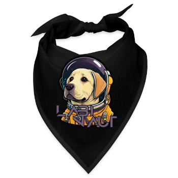LabbiNaut Labrador Astronauten Hundepapa - Bandana - Schwarz - Vorne