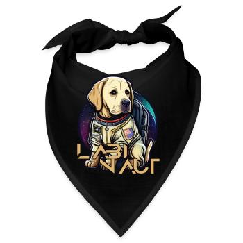 LabbiNaut Labrador Astronauten Hundepapa - Bandana - Schwarz - Vorne