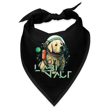 LabbiNaut Labrador Astronauten Hundepapa - Bandana - Schwarz - Vorne