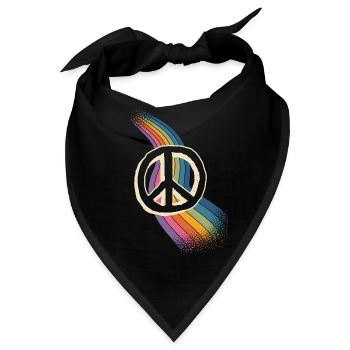 Peacezeichen Friedenszeichen - Bandana - Schwarz - Vorne