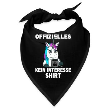 böses Einhorn mit Tasse ein kein Interesse - Bandana - Schwarz - Vorne